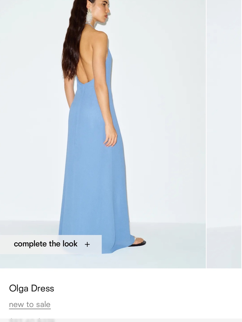 Reformation Olga Backless Maxi Dress in Light Blue